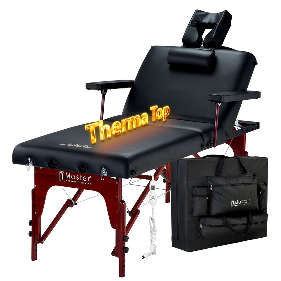 Master Massage 31" Extra Wide Montclair Pro Memory Foam Portable Massage Table Package with Reiki