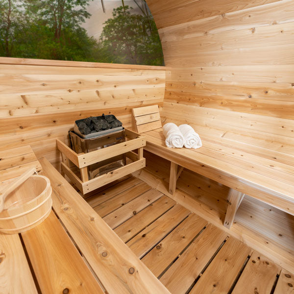 Dundalk Leisurecraft Canadian Timber Tranquility MP Barrel Sauna - None Roof Barrel Sauna