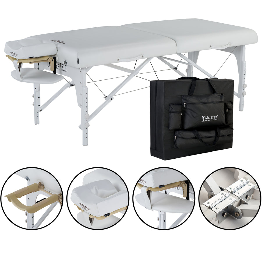 Master Massage 31" Extra Wide Montclair Pro Memory Foam Portable Massage Table Package with Reiki